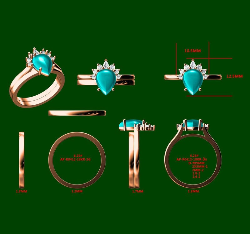 Alun - Custom Turquoise & Diamond Ring