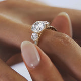 Oval Cut 3 Stone Moissanite Engagement Ring