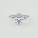 Oval Cut 3 Stone Diamond Engagement Ring