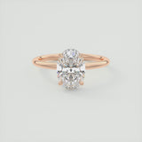 Oval Cut Diamond Hidden Halo Ring