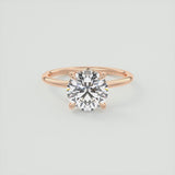 Round Cut Hidden Halo Moissanite Engagement Ring
