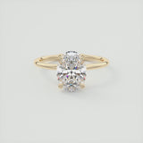 Oval Cut Hidden Halo Moissanite Engagement Ring
