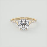 Round Cut 6 Claw Moissanite Engagement Ring