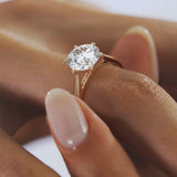 Round Cut Classic 6 Claw Moissanite Ring