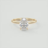 Oval Cut Floral Design Moissanite Engagement Ring