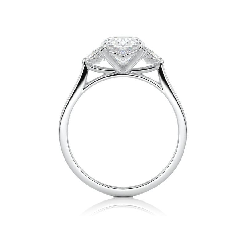 Oval Cut Art Nouveau Moissanite Engagement Ring