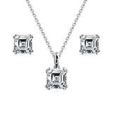 3.00ct Total, Moissanite Pendant & Earring Set, 925 Sterling Silver
