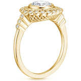 1.70ct Vintage Oval Cut Moissanite Halo Engagement Ring,  Available in White Gold, Platinum, Rose Gold or Yellow Gold