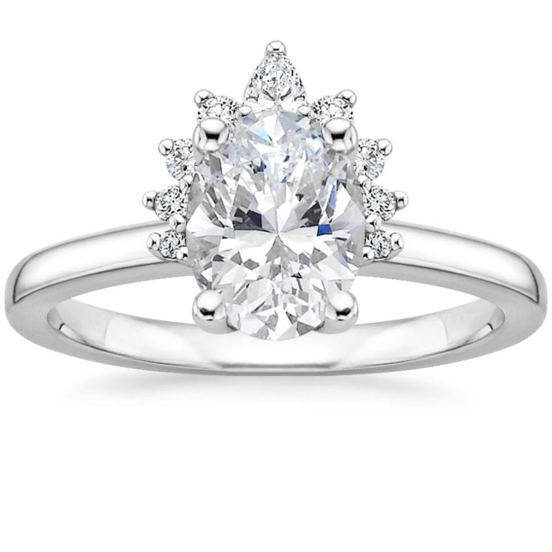 1.25ct Vintage Oval Cut Moissanite Halo Engagement Ring,  Available in White Gold, Platinum, Rose Gold or Yellow Gold