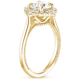 1.65ct Vintage Oval Cut Moissanite Halo Engagement Ring,  Available in White Gold, Platinum, Rose Gold or Yellow Gold