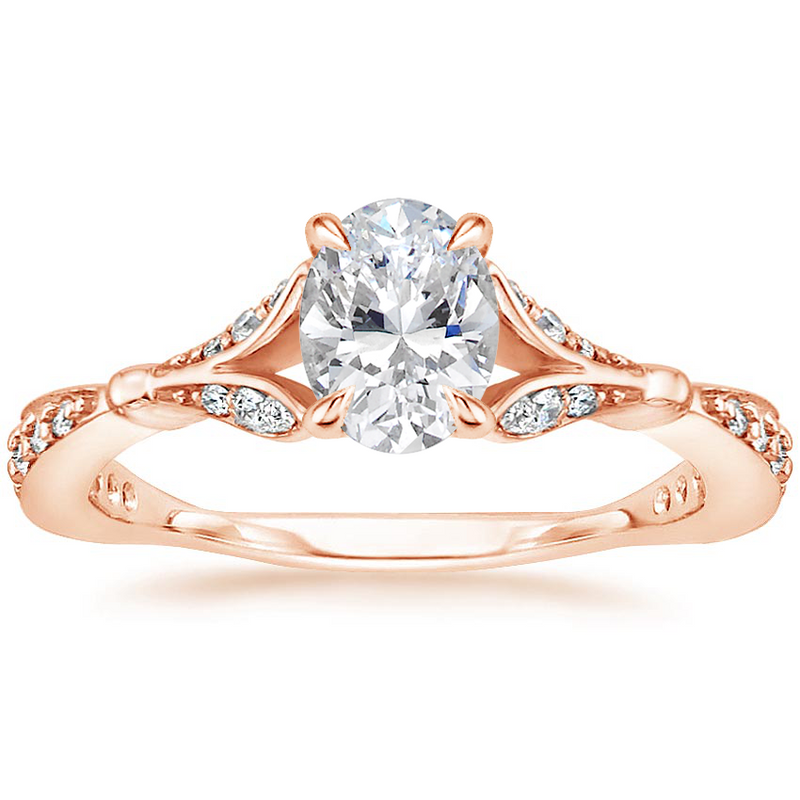1.35ct Vintage Oval Cut Moissanite  Engagement Ring,  Available in White Gold, Platinum, Rose Gold or Yellow Gold