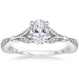 1.35ct Vintage Oval Cut Moissanite  Engagement Ring,  Available in White Gold, Platinum, Rose Gold or Yellow Gold