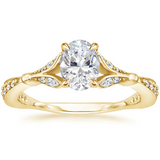1.35ct Vintage Oval Cut Moissanite  Engagement Ring,  Available in White Gold, Platinum, Rose Gold or Yellow Gold