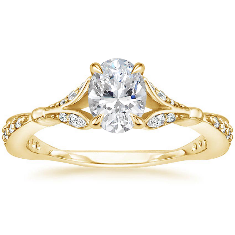 1.35ct Vintage Oval Cut Moissanite  Engagement Ring,  Available in White Gold, Platinum, Rose Gold or Yellow Gold