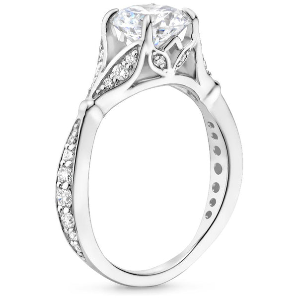 1.35ct Vintage Oval Cut Moissanite  Engagement Ring,  Available in White Gold, Platinum, Rose Gold or Yellow Gold