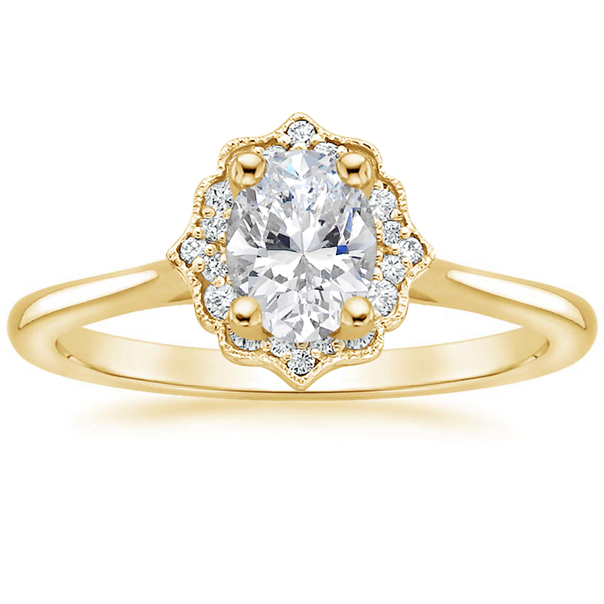 Lab Diamond Vintage Oval Cut Halo Engagement Ring Infinity Diamond Jewellery