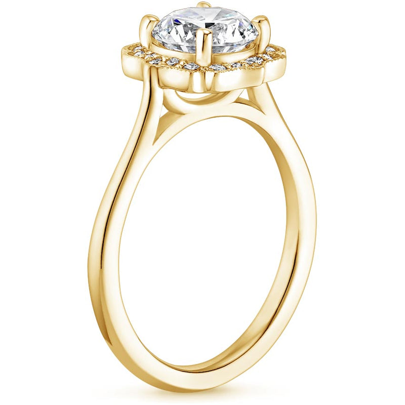1.25ct Vintage Oval Cut Moissanite  Halo Engagement Ring,  Available in White Gold, Platinum, Rose Gold or Yellow Gold