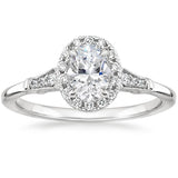 Lab-Diamond Vintage Oval Cut Engagement Ring, Available in Different Stone Sizes and Metals