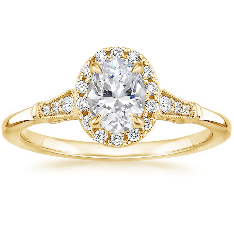 1.35ct Vintage Oval Cut Moissanite  Engagement Ring,  Available in White Gold, Platinum, Rose Gold or Yellow Gold
