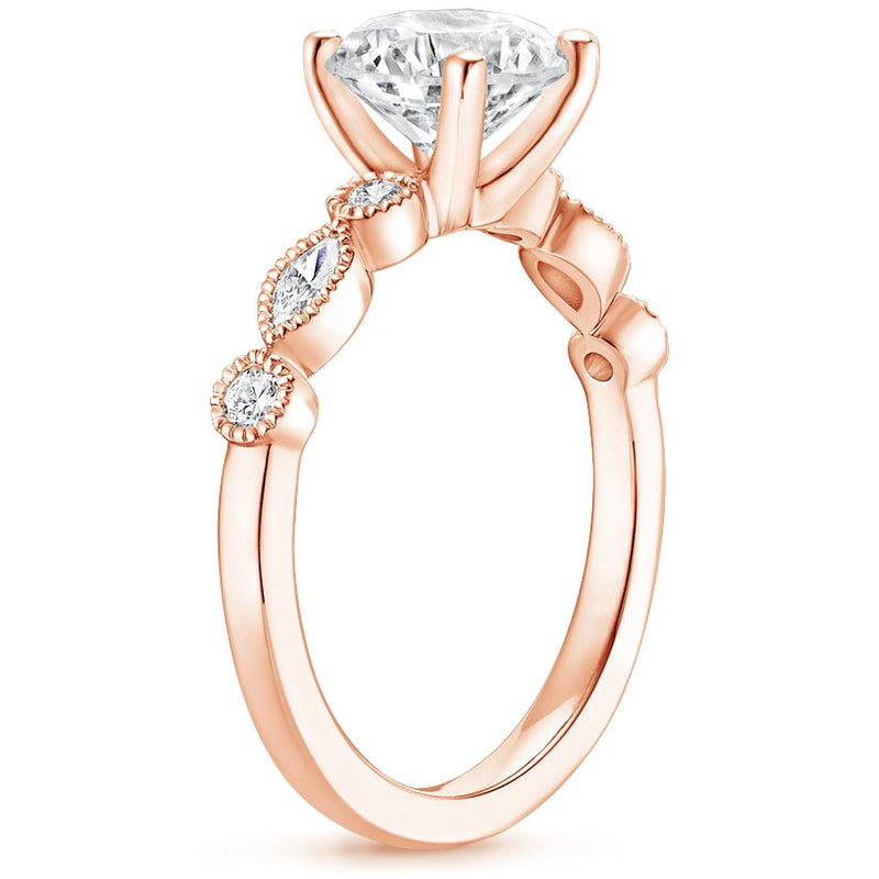 1.40ct Vintage Oval Cut Moissanite  Engagement Ring,  Available in White Gold, Platinum, Rose Gold or Yellow Gold
