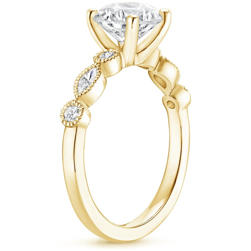1.40ct Vintage Oval Cut Moissanite  Engagement Ring,  Available in White Gold, Platinum, Rose Gold or Yellow Gold