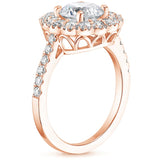 2.00ct Vintage Oval Cut Moissanite Halo Engagement Ring,  Available in White Gold, Platinum, Rose Gold or Yellow Gold