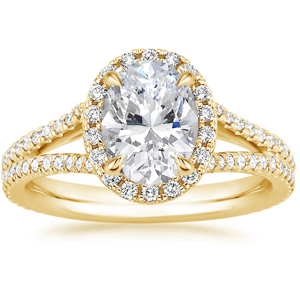 2.75ct Oval Cut Moissanite, Classic Halo Engagement Ring, Available in White Gold or Platinum