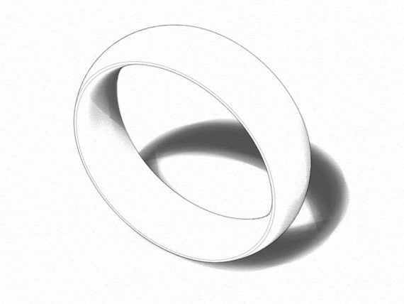 Court Shaped Wedding Band, Polished Finish,  Choose Your Metal & Width