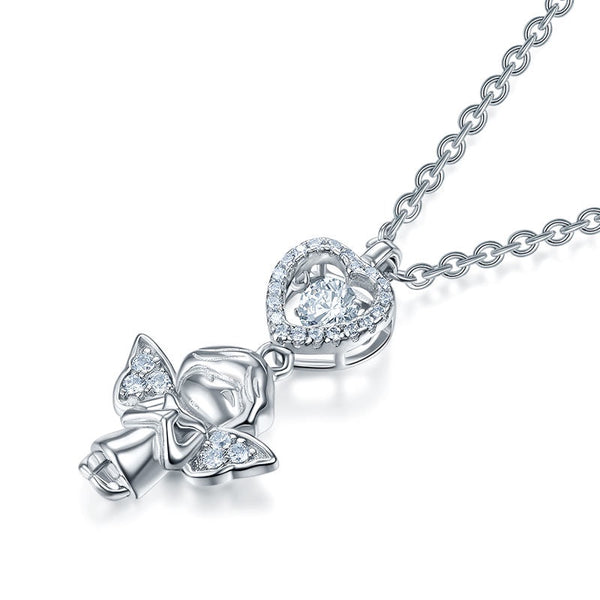 Dancing Stone Angel Pendant, Sterling Silver