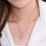 Dancing Stone Cross Pendant, Sterling Silver