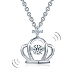 Dancing Stone Crown Pendant, Sterling Silver