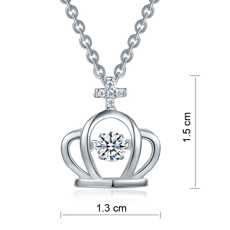 Dancing Stone Crown Pendant, Sterling Silver
