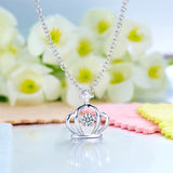 Dancing Stone Crown Pendant, Sterling Silver
