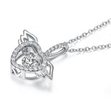 Dancing Stone Heart Angel Wing Pendant, Sterling Silver