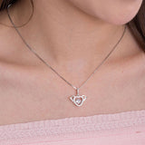 Dancing Stone Heart Angel Wing Pendant, Sterling Silver