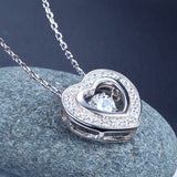 Dancing Stone Heart Halo Pendant, Sterling Silver