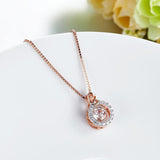 Dancing Stone Pendant, Rose Gold, Diamond Simulant