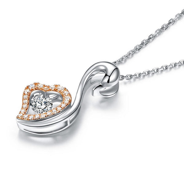 Dancing Stone Royal Swan Pendant, Sterling Silver
