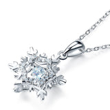 Dancing Stone Snowflake Pendant, Sterling Silver