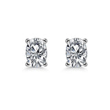 1.00ct each, Oval Cut Moissanite Stud Earrings, 925 Sterling Silver