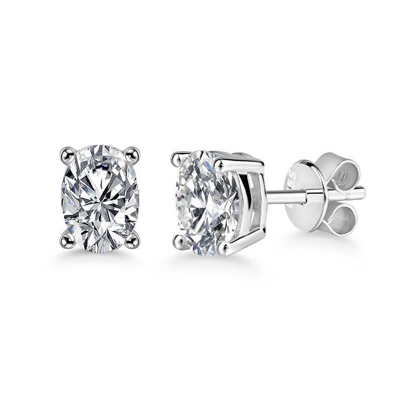 3.00ct Total, Moissanite Pendant & Earring Set, 925 Sterling Silver