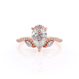 1.50ct Pear Cut Moissanite Engagement Ring, Vintage Boho Design, Available in Rose Gold, White Gold or Yellow Gold