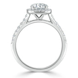1.45ct Pear Cut Moissanite Engagement Ring, Classic Halo, Available in White Gold, Platinum, Rose Gold or Yellow Gold