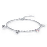 Solid 925 Sterling Silver Bracelet, Delicate Charm Bracelet 