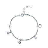 Solid 925 Sterling Silver Bracelet, Delicate Charm Bracelet
