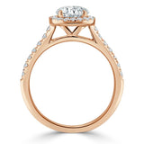 1.45ct Pear Cut Moissanite Engagement Ring, Classic Halo, Available in White Gold, Platinum, Rose Gold or Yellow Gold