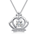 0.50ct Diamond Crown Pendant, Princess Diamond Necklace, 925 Silver