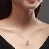 0.50ct Diamond Swan Pendant, Bridal Swan Diamond Necklace, 925 Silver