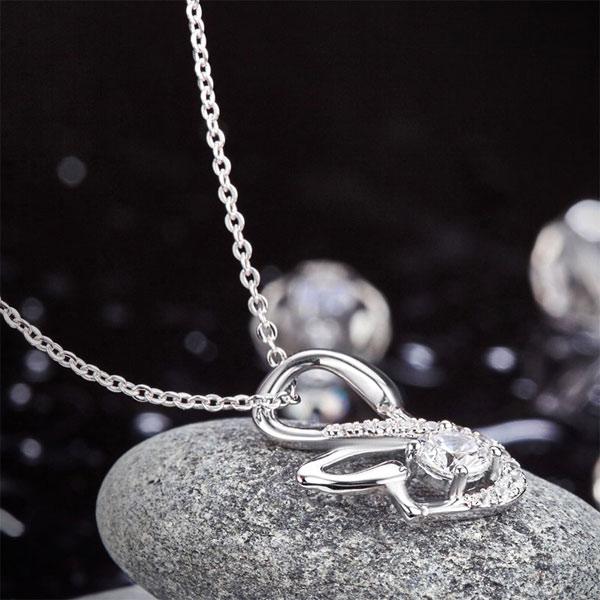 Diamond swan cheap necklace