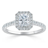1.45ct Radiant Cut Moissanite Engagement Ring, Classic Style,  Available in White Gold, Platinum, Rose Gold or Yellow Gold